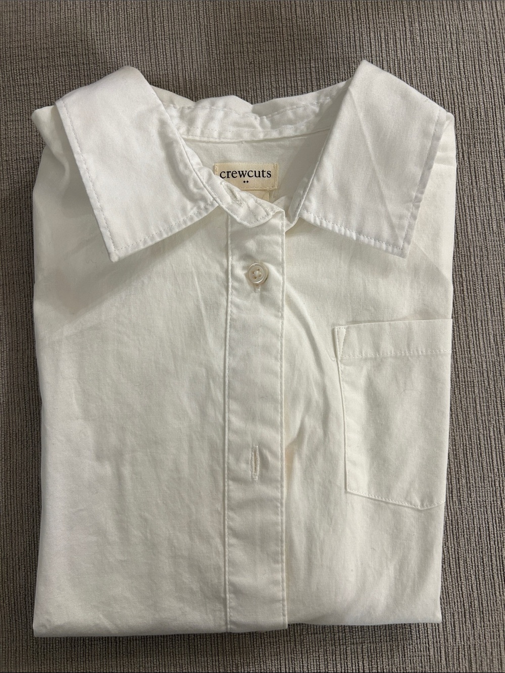 Crewcuts White Cotton Button-Down Shirt